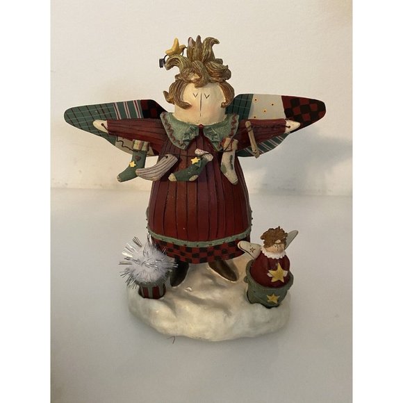 Vintage Henton International Christmas Angel Figurine Numbered Detailed W Star - Picture 11 of 16